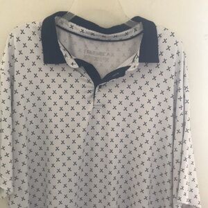 Ephemoca Men’s White and Blue Polo Shirt